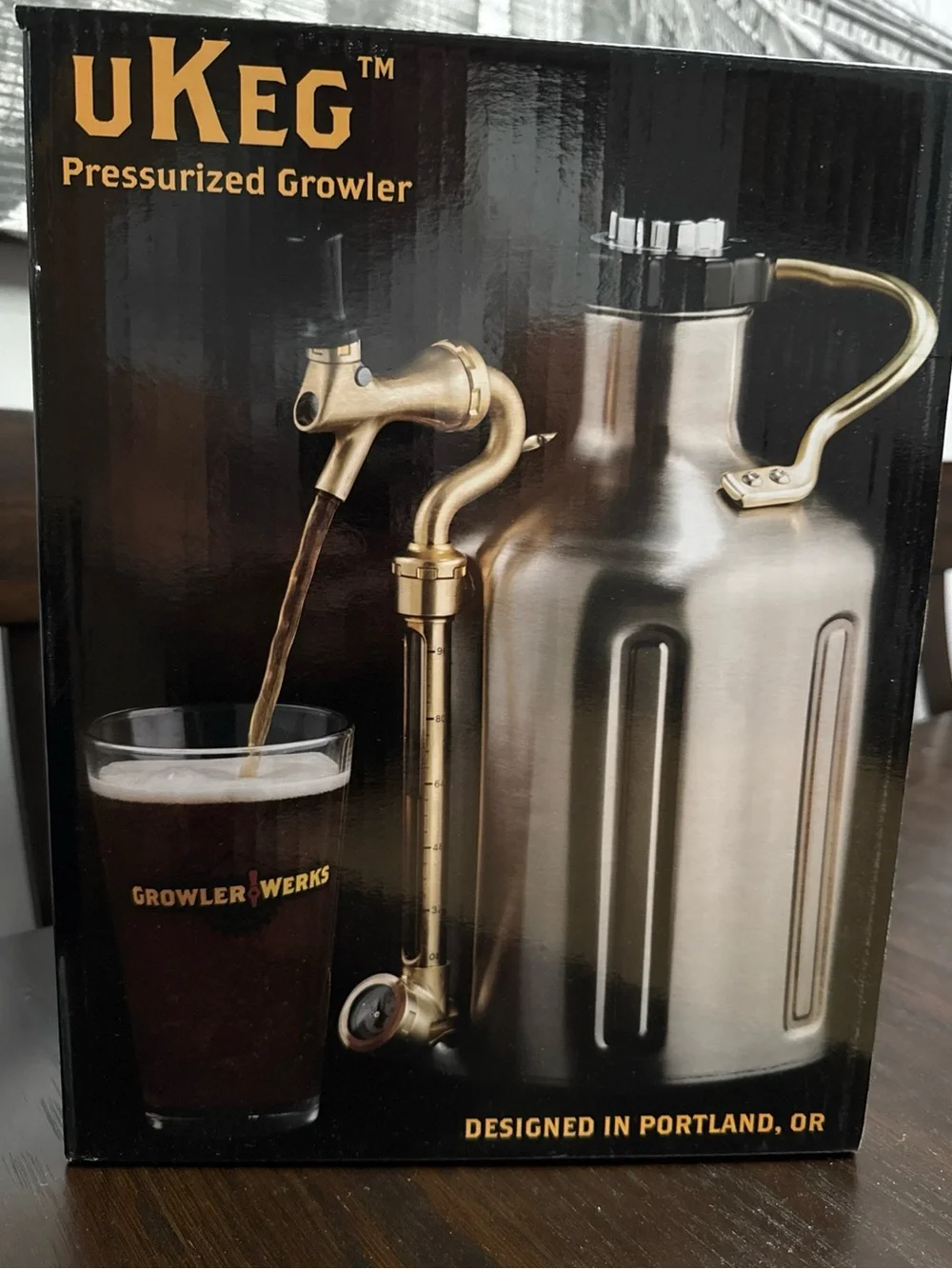 BRAND NEW Growler Werks uKeg Pressurized Growler - Stainless Steel Silver 128 Oz